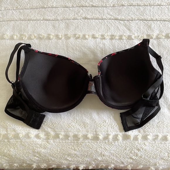 Adrienne Vittadini Studio Black Floral Bra Women's Size 38DD - Picture 5 of 8